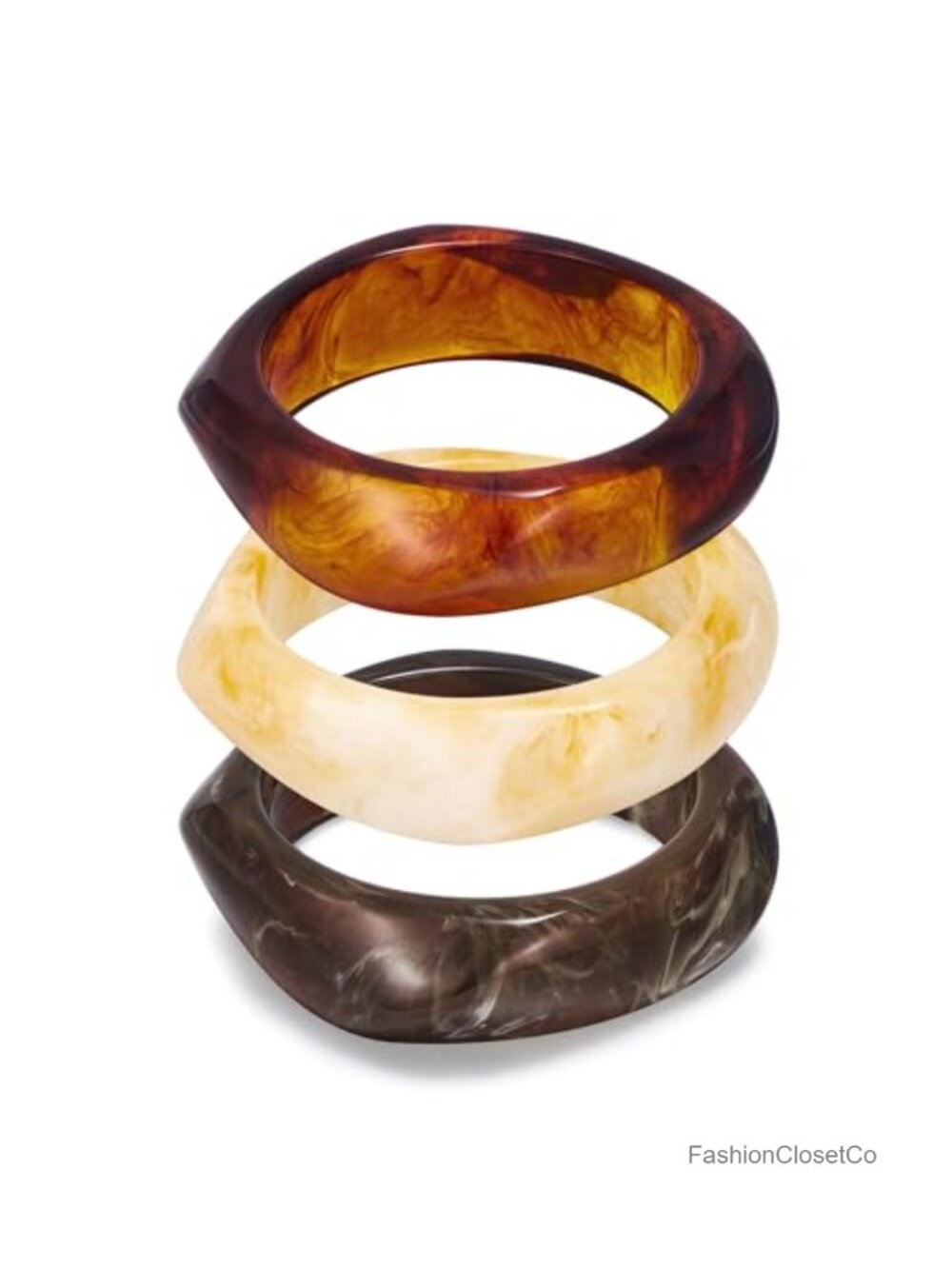 Chunky Resin Bangle Set Women Stackable Acrylic Vintage Bracelets
